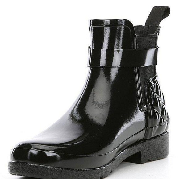 Hunter Shoes - Hunter Refined Gloss Quilted Chelsea Rain Boot NIB
